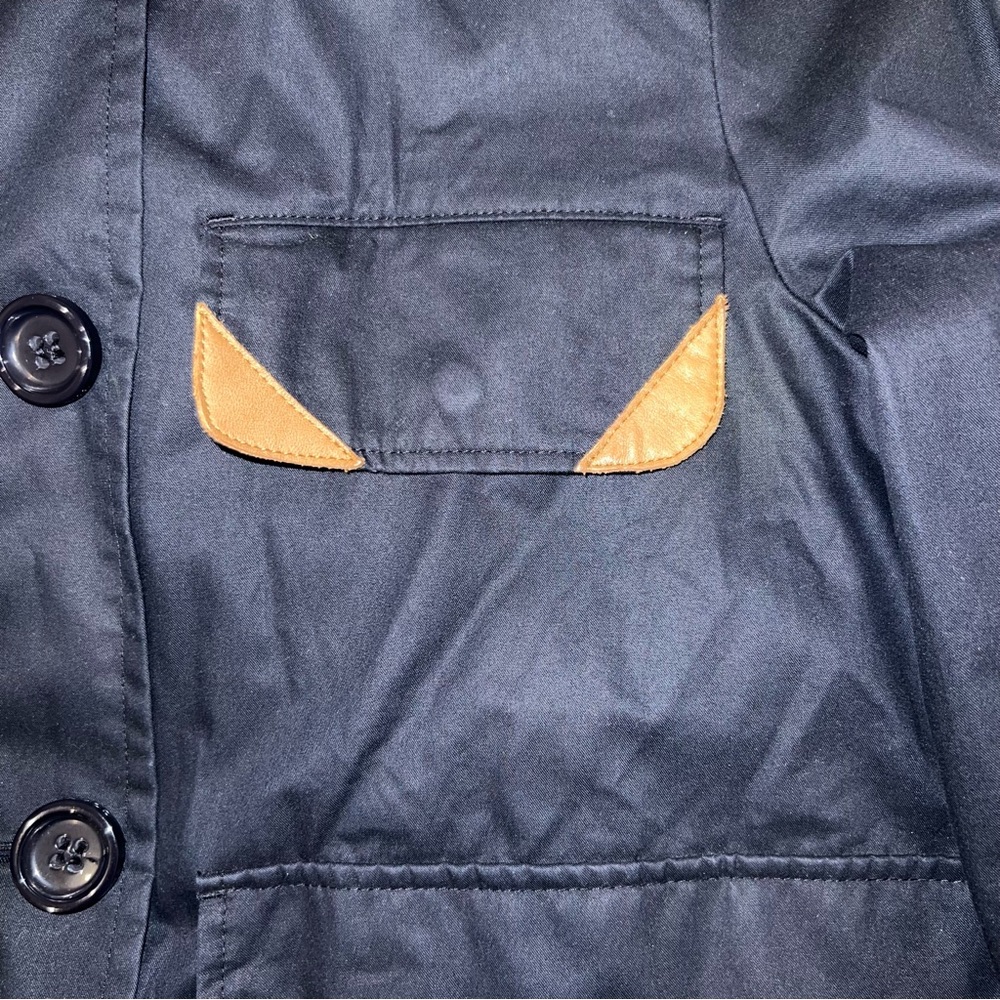 Coach New York Navy Rain Jacket with genuine leather trimming | women’s small - Picture 5 of 10